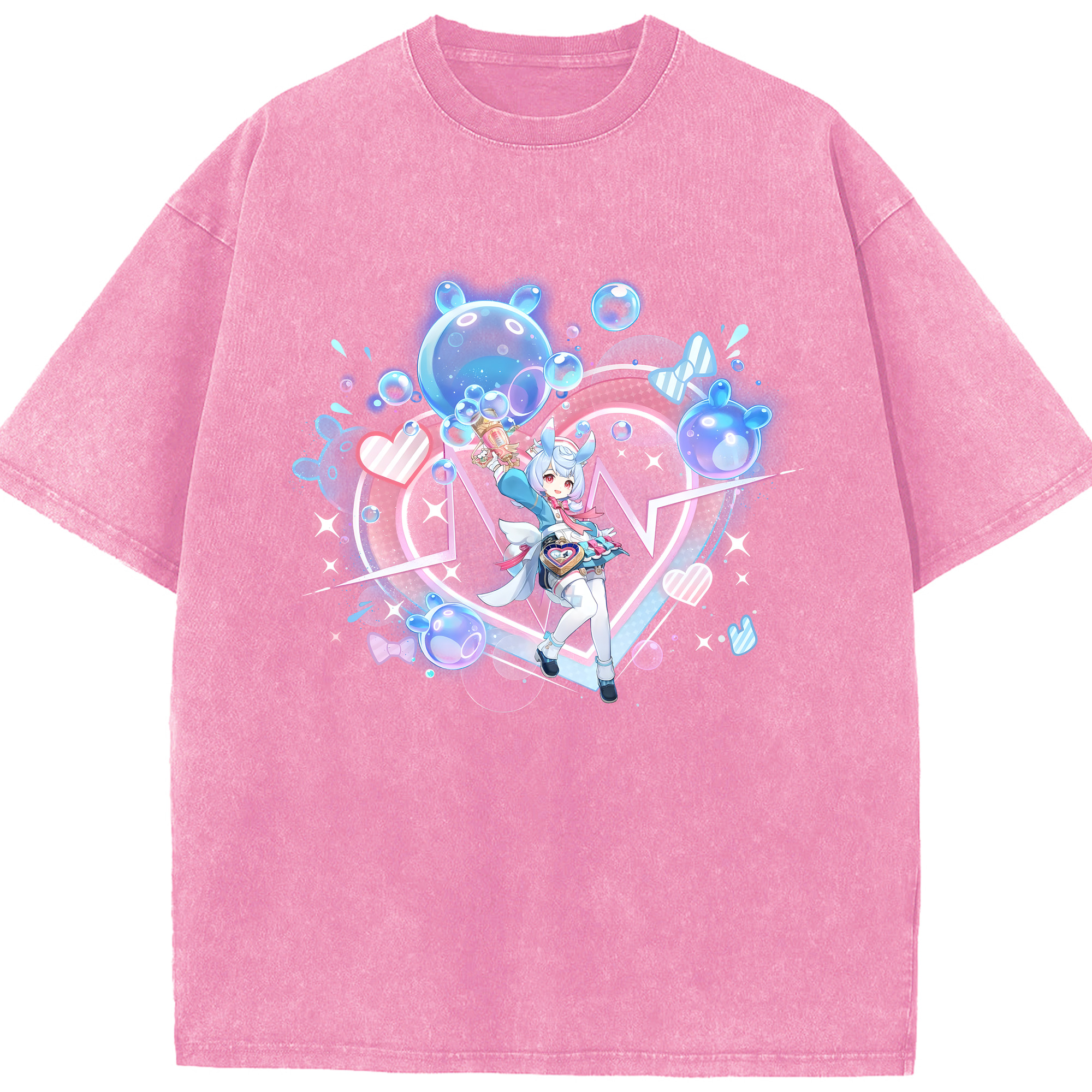 げんし神 シゲウィン genshin Shigewin 綿100% ヴィンテージ風 半袖Tシャツ（フロントプリント）